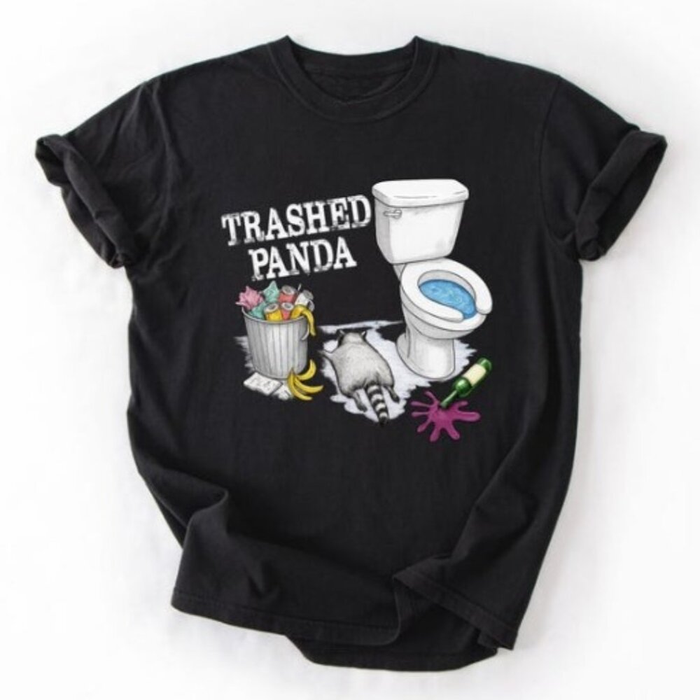 Panda Funny Drunk Raccoon T-Shirt, Funny Graphics Tee